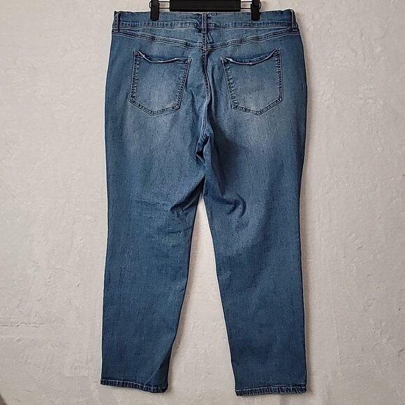 Terra & Sky TS Straight Leg Denim Jeans Womens Plus Size 22W Blue High Rise - Picture 7 of 16